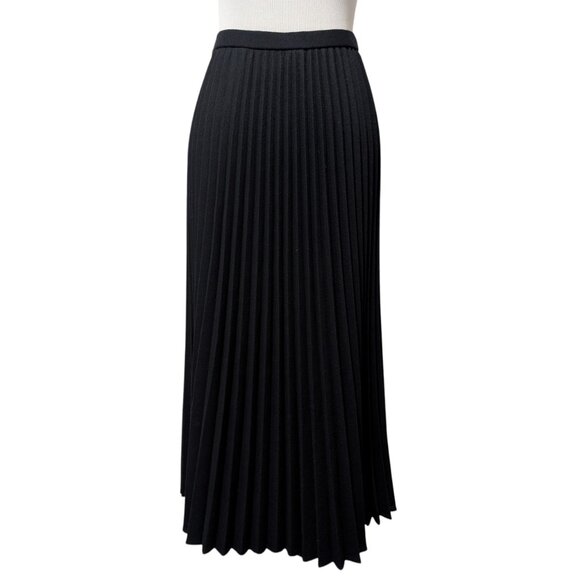 Vintage Pendleton Womens Size 6 Black Pleated 100% Pure New Wool Midi Skirt - Picture 3 of 8